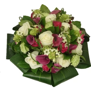 Biedermeier wit met accent lila, roze