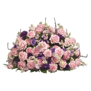 Rouwarrangement roze/paars