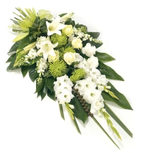 Rouwboeket in witte kleuren