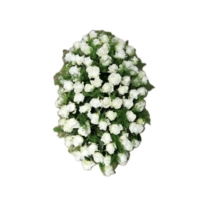 Arrangement met grote witte rozen