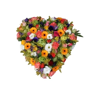 Arrangement gekleurd hart groot H005