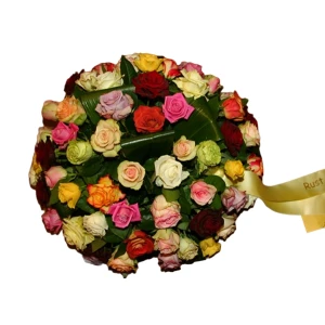 Rouwbiedermeier mix grootbloemige rozen