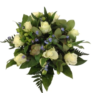 Boeket Wit accent blauw