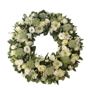 Rouwkrans wit-groen